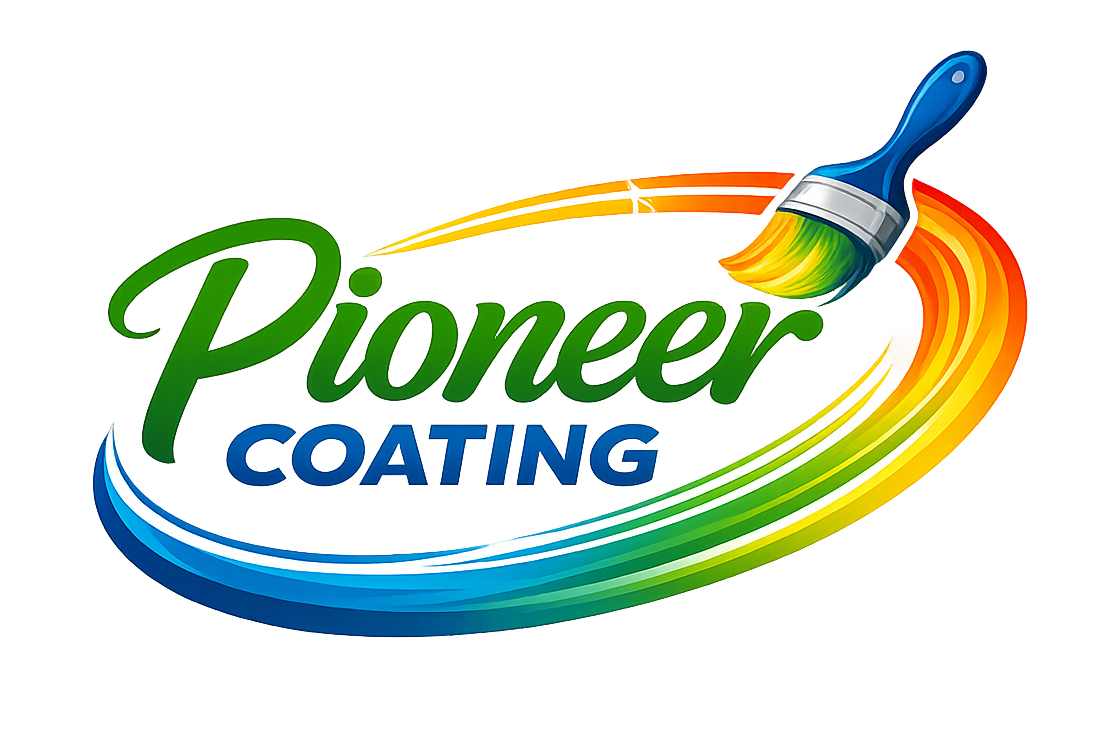 Pioneer Coating logo with paintbrush swoosh